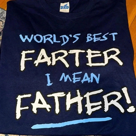 NWT #1 Dad/Gag Gift / Short Sleeve Navy LG T-Shirt / Father’s Day / Silly Gifts - Picture 2 of 5